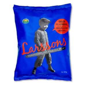 Larssons chips 125 gram – Gräslök, Dill & Gräddfil